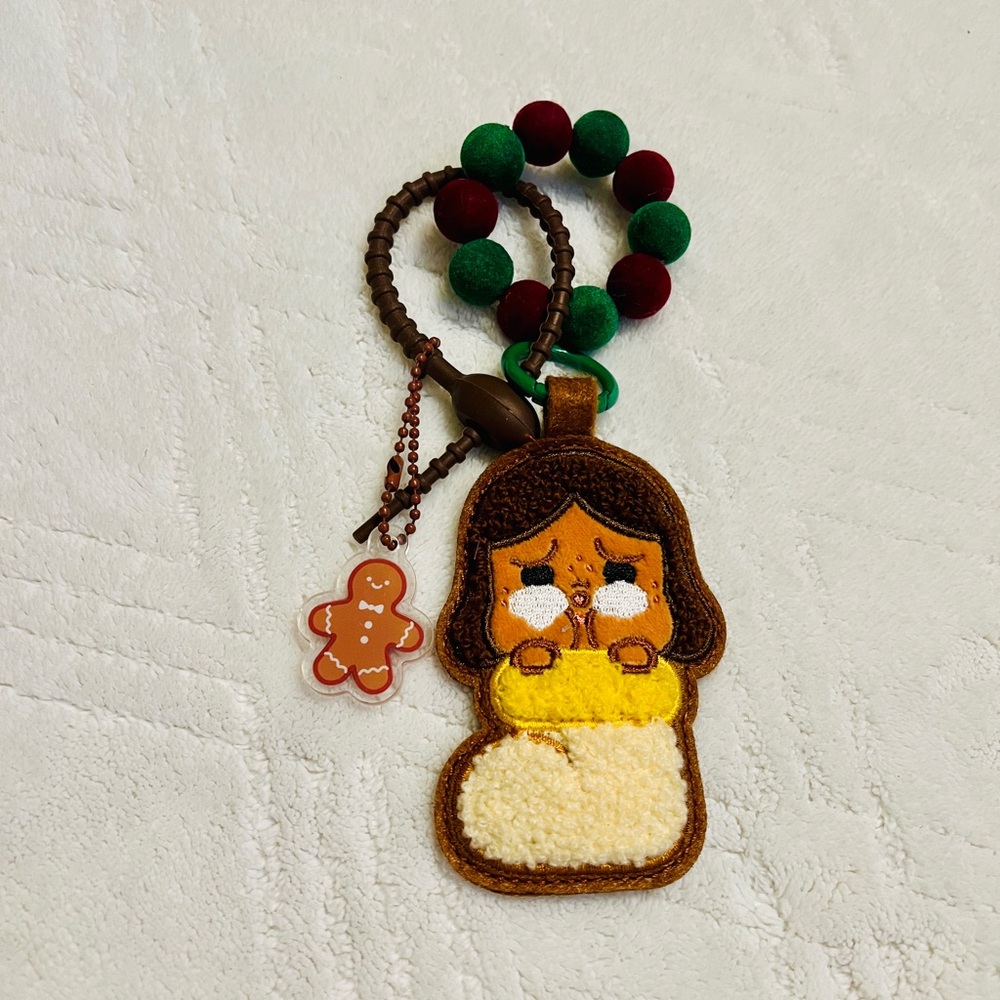 pop mart crybaby felt holiday stocking gingerbread charm